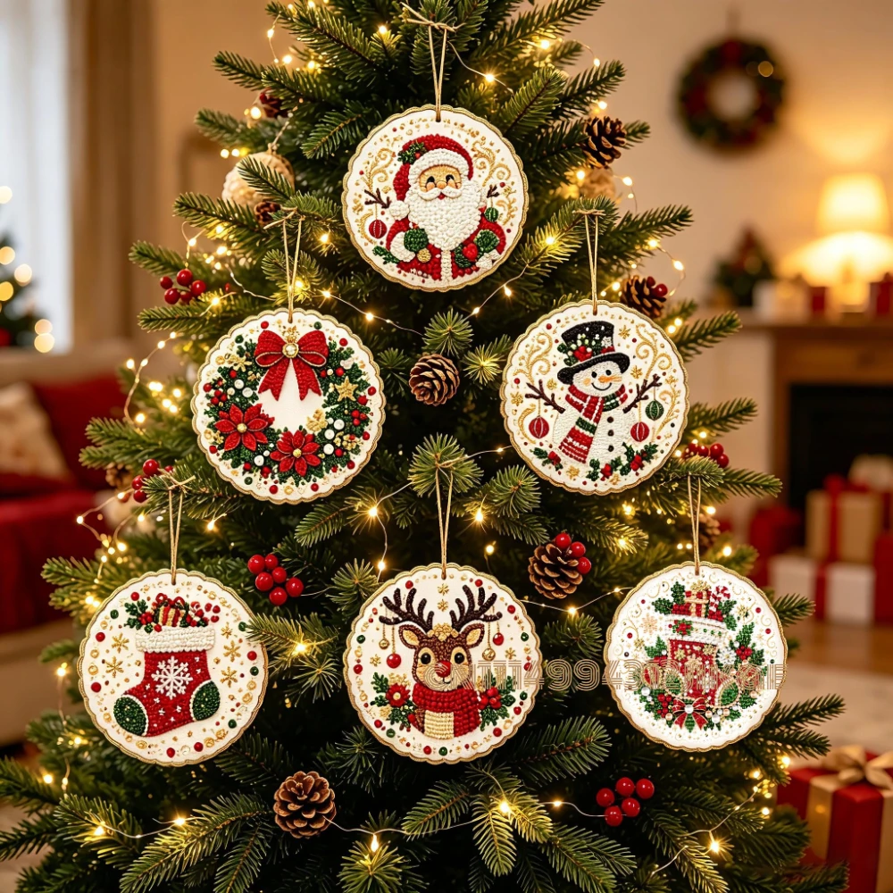 Art Craft Kit - 6PCS Christmas Ornaments DIY Pearl Art