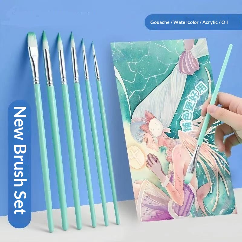 6 Pcs Set Nylon Hair Watercolo - Gouache Paint Set review and price