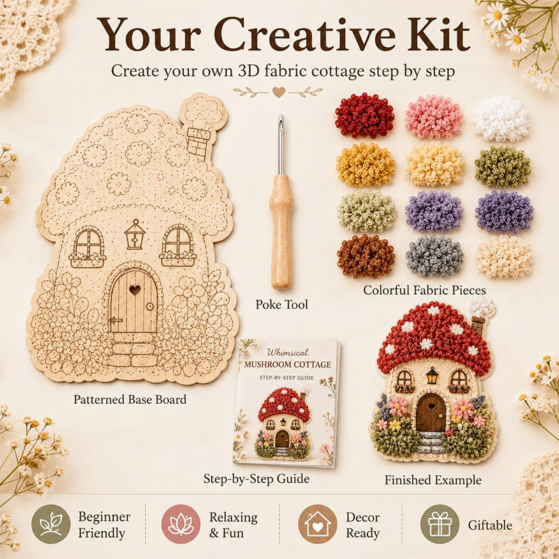 3D Mushroom House Poke Art DIY - Art Craft Kit review and price