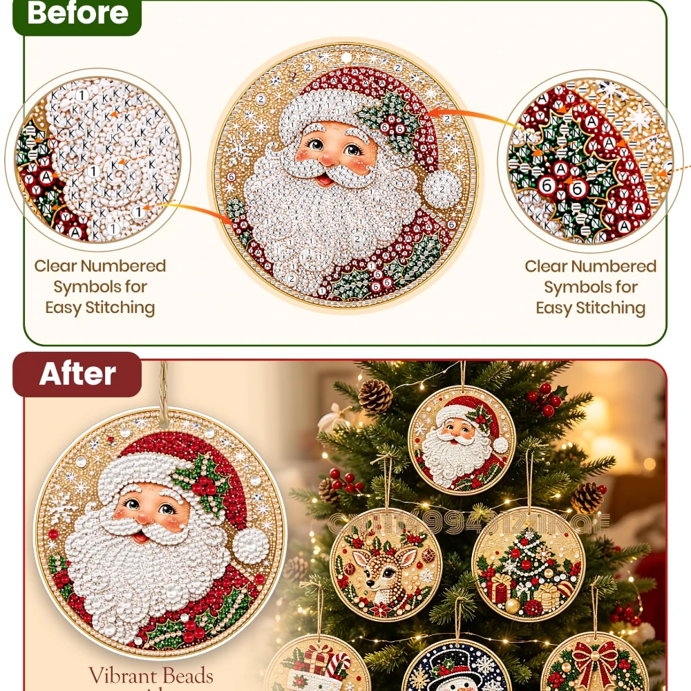 6PCS Christmas Ornaments DIY P - Art Craft Kit review and price